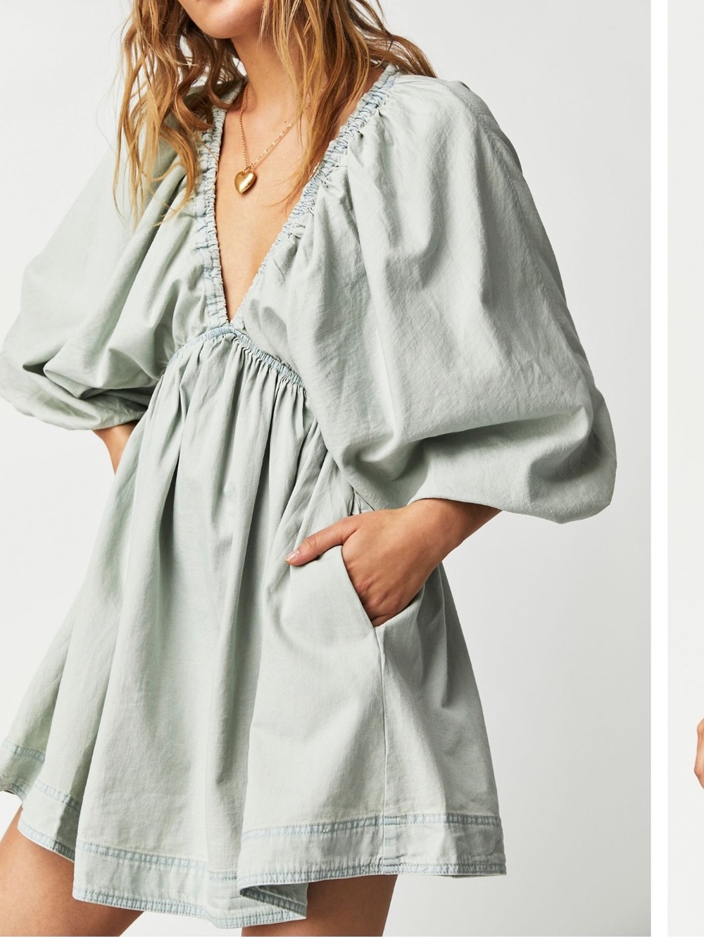 Free People Portia Denim Mini Dress